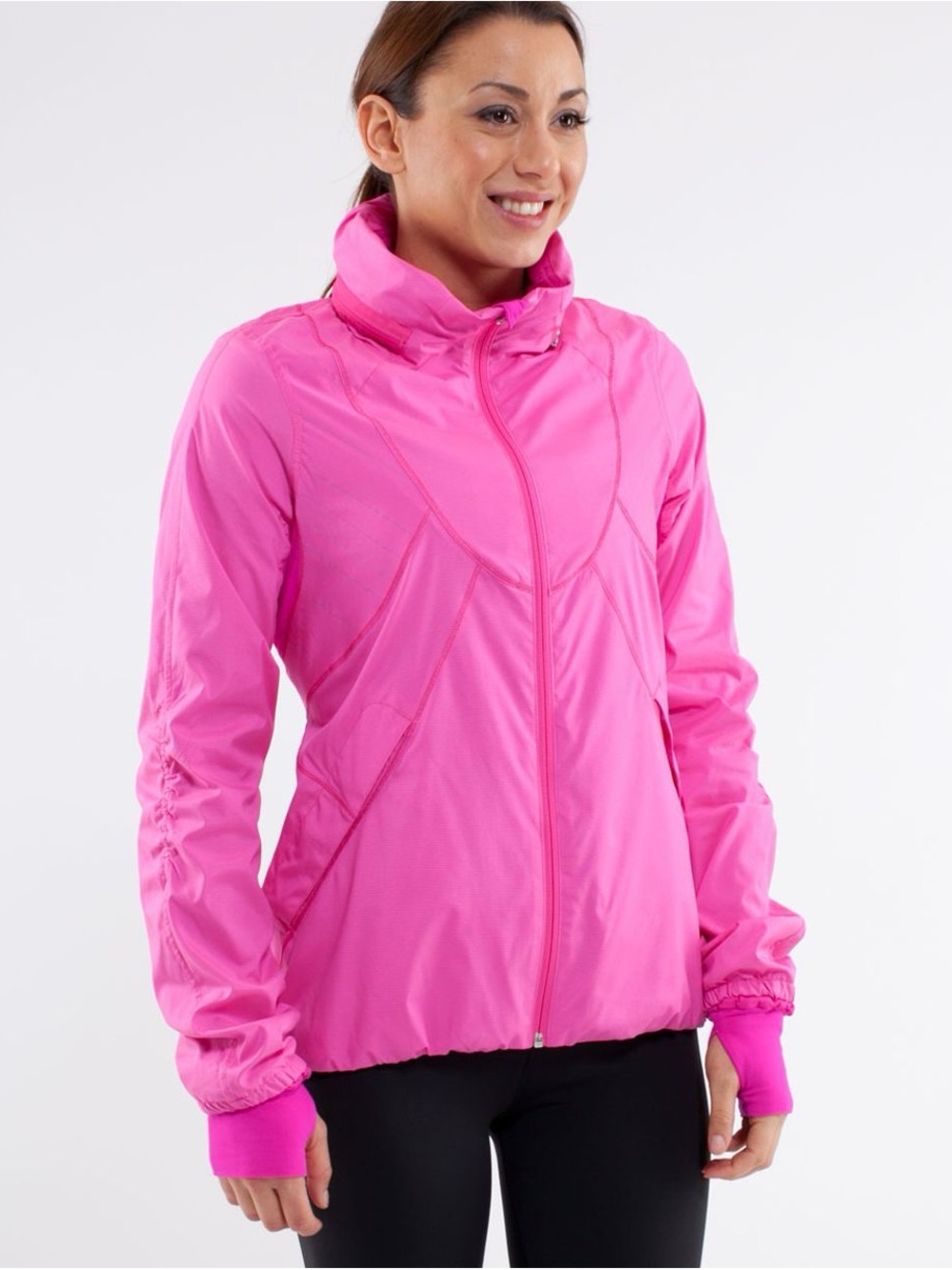 Lululemon Run: Hustle Jacket
White Paris Pink Microstripe Size 4